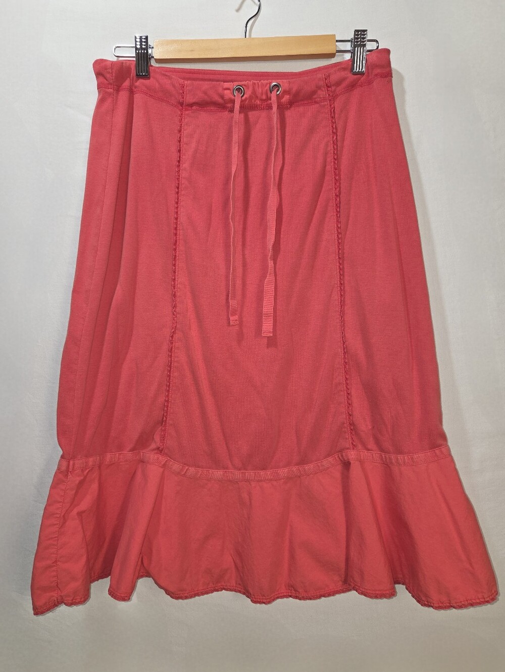 Y2K Cotton Ginny Ecoganic Orange/Pink Skirt Organic Cotton Sz S Cottagecore